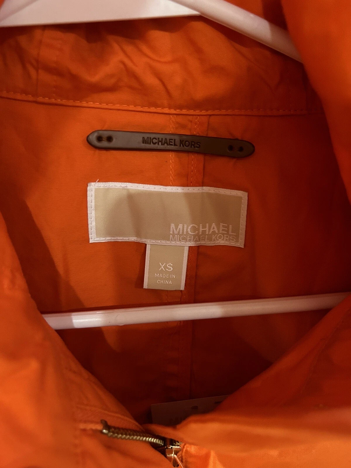 Giacca con cappuccio arancione Michael Kors donna taglia XS nuova con etichette!