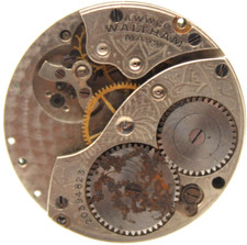 1915 WALTHAM POCKET WATCH MOVEMENT 20394823 GRADE 360 3/0s 7j KE3