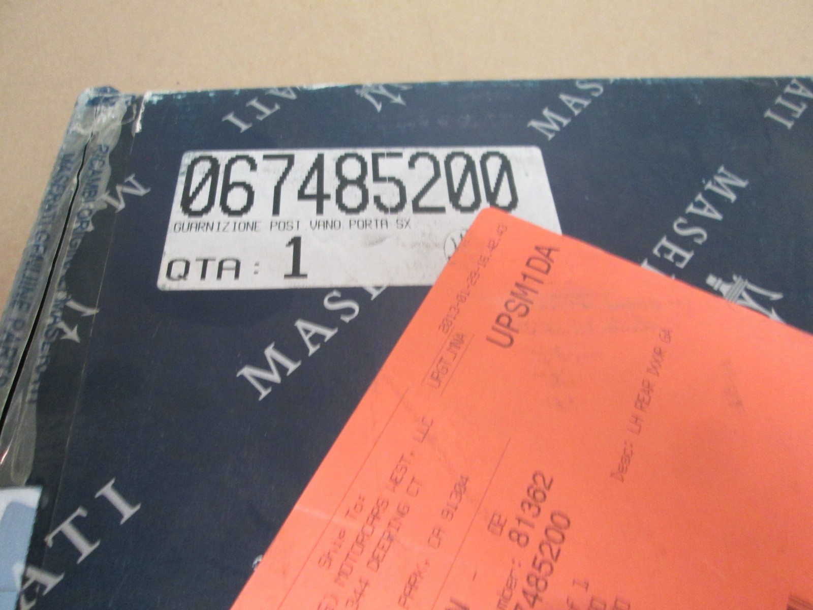Maserati Quattroporte - LH Rear Door Gasket - Seal - NEW - # 67485200