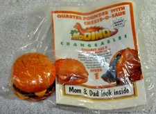 1990 McDonalds Happy Meal Toy McDino Changables Quarter Pounder Cheese-O-Saur