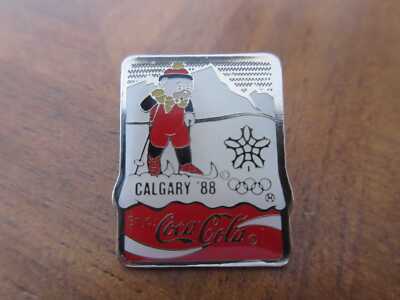 Pin CALGARY 1988 Coca-Cola Ski Langlauf Maskottchen mascot Olympia Olympics 