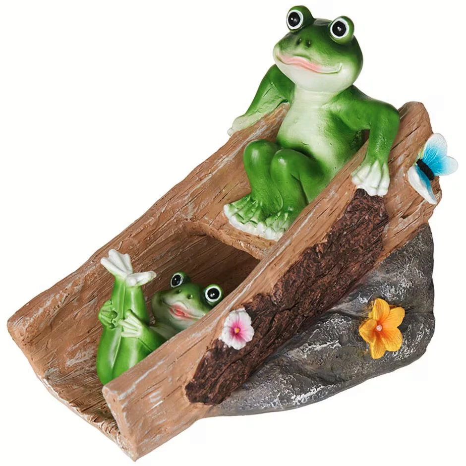 Playful Frog Duo Downspout Cover Extension Statue Garden Rain Gutter Sculpture - Image 4 of 4