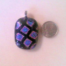 dichroic glass pendant fused hand made crafted