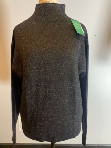 H&M Black Glitter Mock Neck Sweater,SMALL,$50 - Picture 1 of 7
