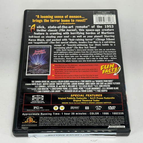 Invaders from Mars 1986 DVD 2001 Widescreen Midnite Movies MGM Remake Sci-Fi 80s - Foto 3 di 7