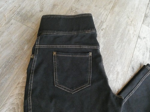 NWT! MeMoi Slimming Legging Size S/M Black Wash Denim Jean Jeggings - Picture 3 of 7
