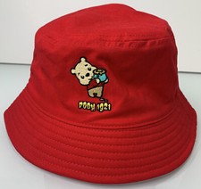 Disney Winnie The Pooh 1921 Bucket Hat Red One Size Cotton