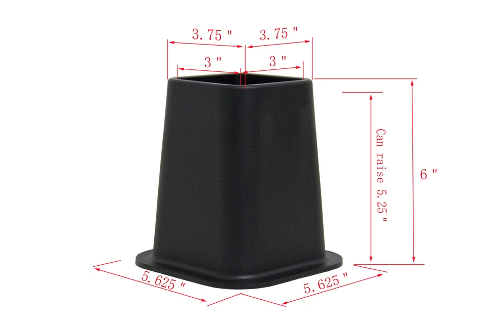 Kings Brand 6-дюймовые подставки для кровати, подставка для мебели, хранение под кровать, набор из 4 - Изображение 3 из 4