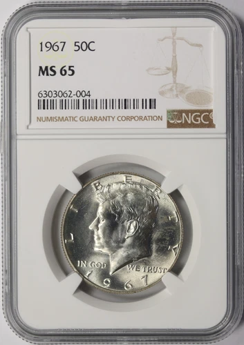 1967 50c Kennedy Silver Half Dollar NGC MS65