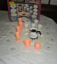 Corelle Portable Playmates Play Set Plastic Chilton Toys Flowers Baskets Tea Set