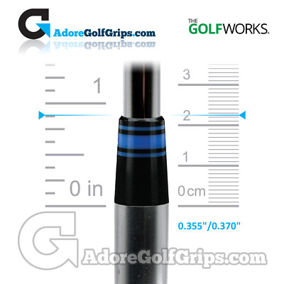 The GolfWorks 6R Designer Eisen Aderendhülsen 0,355''-0,370'' (22,25 mm) - schwarz/blau