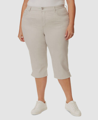 Gloria Vanderbilt Women's Gray Amanda Capri Jeans Pants Plus Size 24W