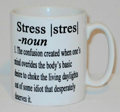 Stress Definition Mug Can Be Personalised Real Meaning Funny Joke Office Gift