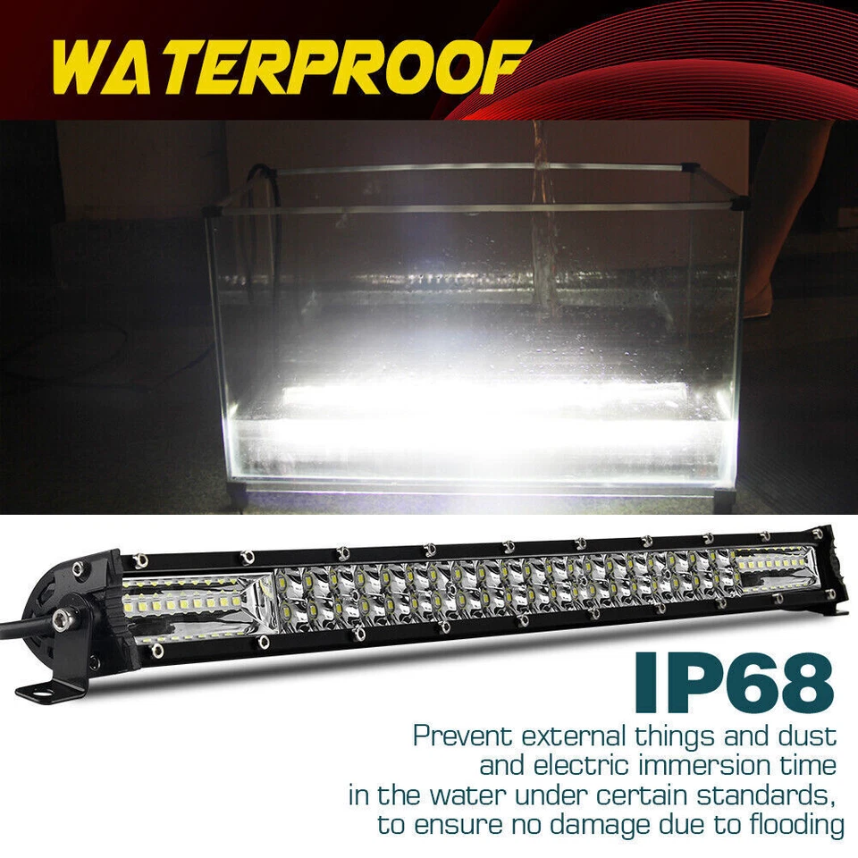 Barra de luz LED de 20" 420W apta para Ford F250/2000+ Excursion Bull Bar parachoques parrilla protector Foto 3 de 4