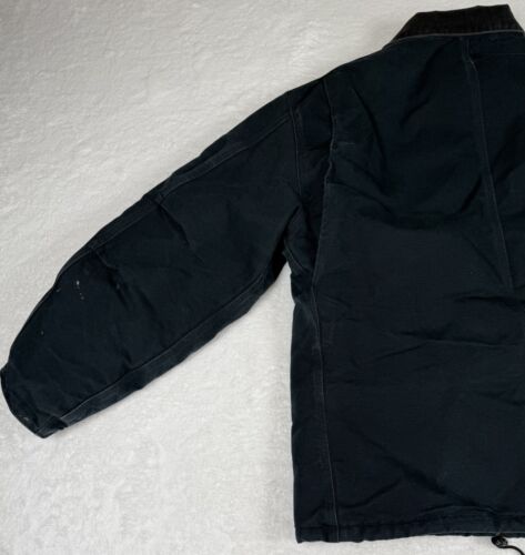 VTG Carhartt Jacket Men 48R Black Full-Zip Arctic C03 BLK Quilt Lined Duck USA - Picture 7 of 10