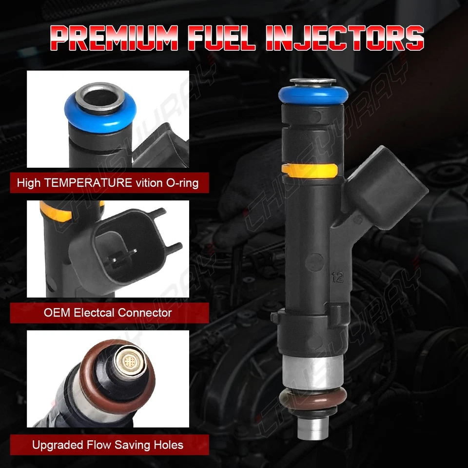 4 piezas de repuesto de inyectores de combustible nuevos actualizados para Mazda 3 2006-2009 2,3 L I4 Foto 4 de 4