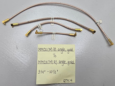 (4) MMCX (M) Rt Angle Gold to MMCX (M) Rt Angle Gold RG178 Cables 3.25" - 10.5"