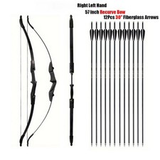 40lbs Archery Takedown Recurve Bow and Arrows Set Right Left Handed Long Bow