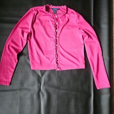 Polo Ralph Lauren Kids' Big Girls Ruffled Ponte Cardigan In College Pink size 16