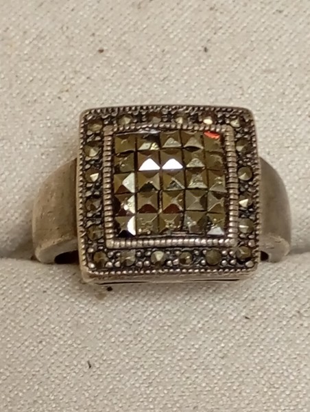 Bague Argent Marquesites Taille 14,5
