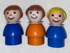 Vintage Fisher Price Little People Lot of 3 Girls Blue Orange