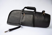 Premium Handmade Full-Grain Black Leather Trumpet Case
