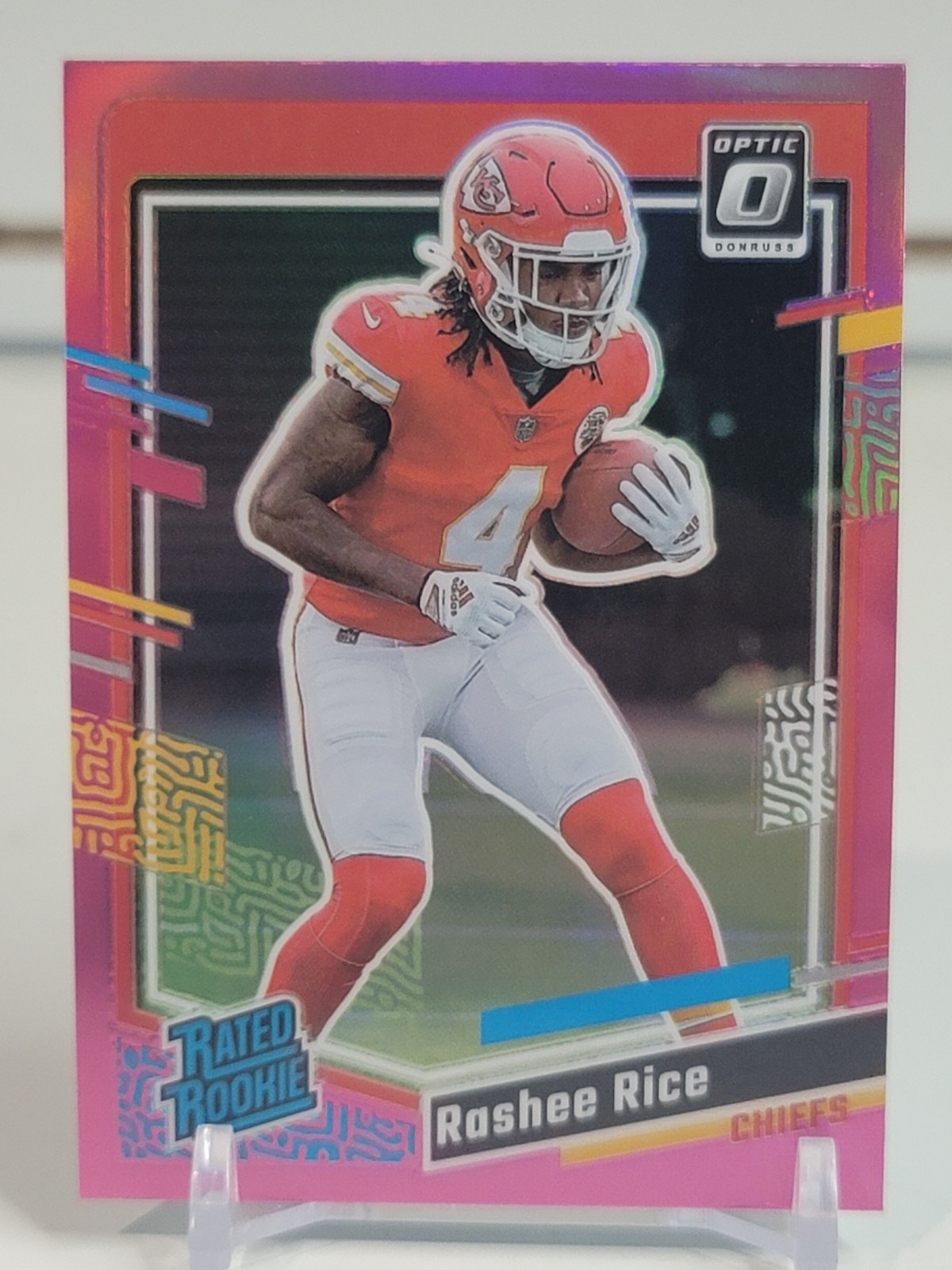 2023 Panini Donruss - Rashee Rice #350 Optic Preview Pink Prizm Rated Rookie