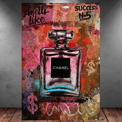 LEINWAND BILDER XXL POP ART PARFUM FLACON GRAFFITI BUNT ABSTRAKT WAND POSTER