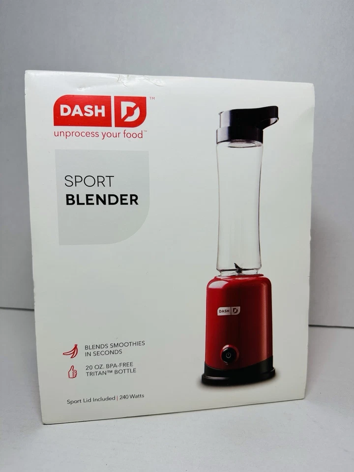 Licuadora deportiva Dash roja con tapa deportiva botella de 240 vatios 20 oz Foto 2 de 4