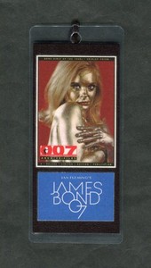 007 GOLDFINGER, JAMES BOND DOUBLE SIDED COVER ART LAMINATED BOOKMARK. NEW! #1.