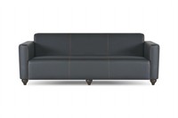 Sofa 3-Sitzer Schwarz Einfarbig Modern Design Arbeitszimmer Wohnzimmer