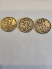 Lot of 3 1944 Walking Liberty Silver Half Dollar VERY FINE
