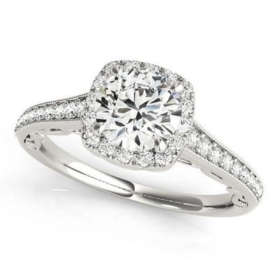 Best Deal 2 kt DE/VS Lab Grown runder Diamant Halo Verlobungsring 18 K Weißgold