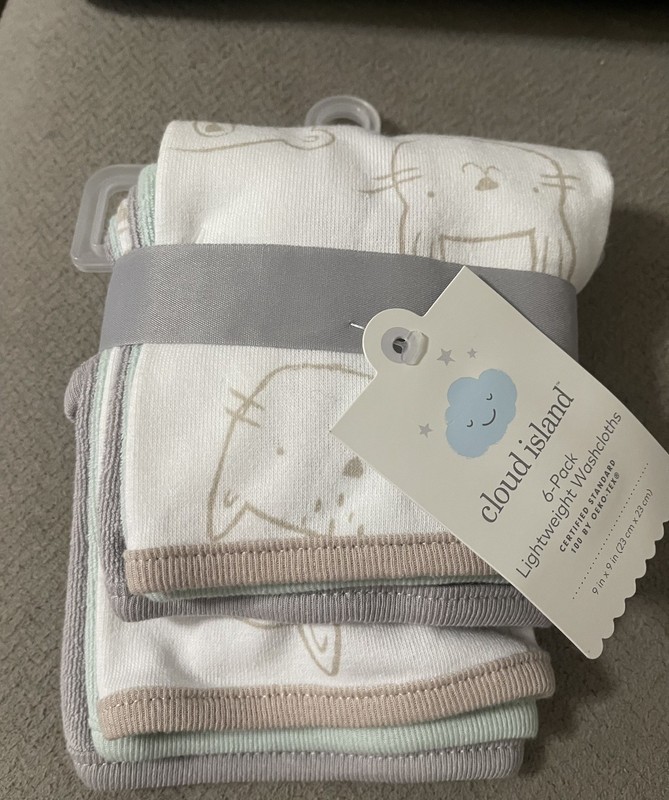 Cloud Island Infant 6pk Washcloth Set