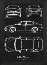 Alfa Romeo 156 Gerahmtes Wandbild Poster Leinwanddruck Bild