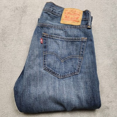 Levis 527 Mens 34x32 Boot Cut Jeans 100% Cotton Blue Denim Western Casual Fit