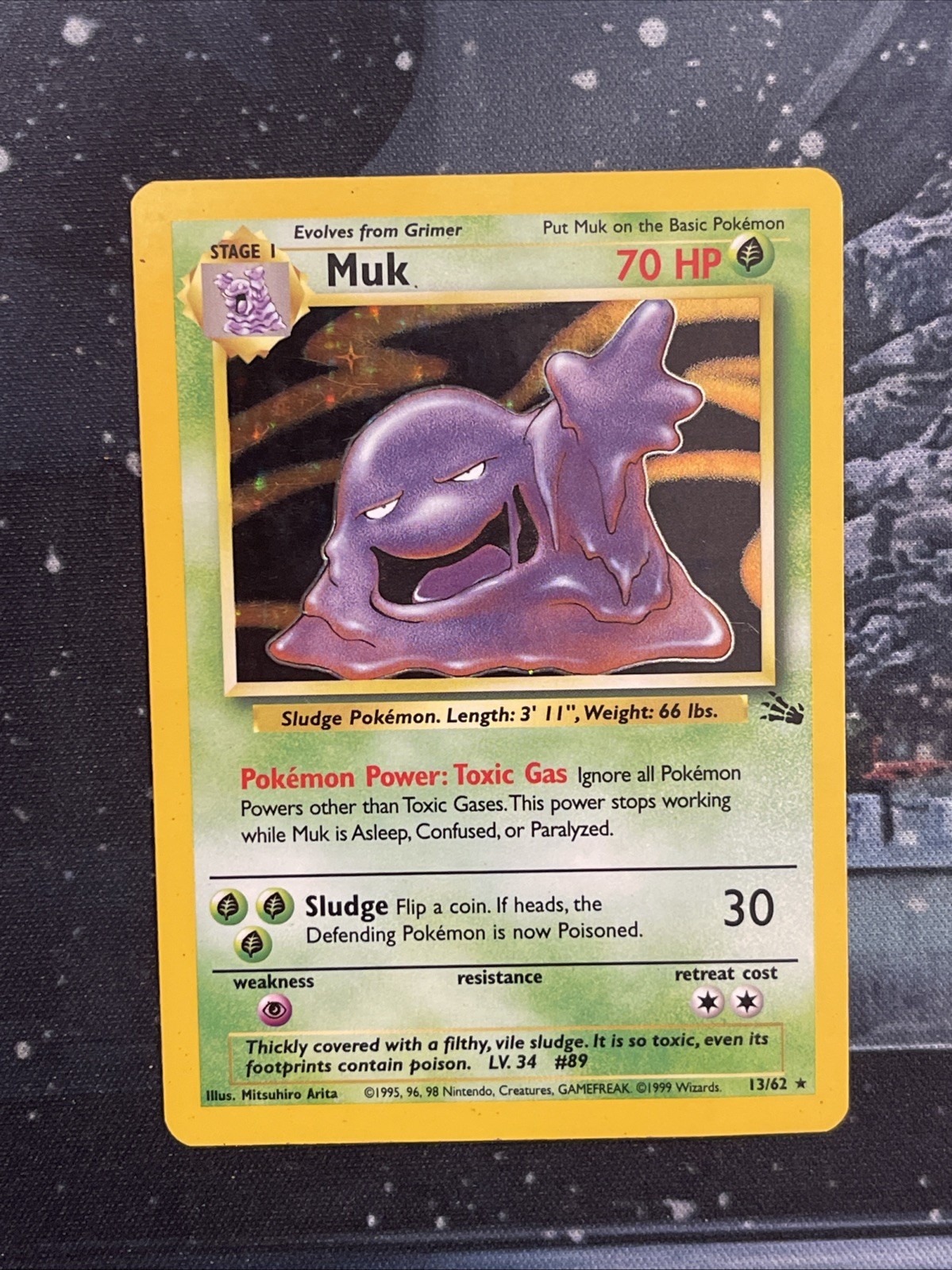 Muk 13/62 Unlimited Holo Rare Fossil English Pokemon Card