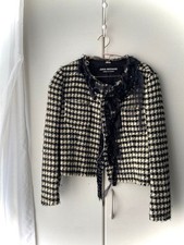 Junya Watanabe Comme des Garcons Black White Check Collarless Jacket M from JP