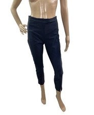 Athleta Women  s Size 4P Solid Black Flat Front Back Zipper Ankle Crop Pants