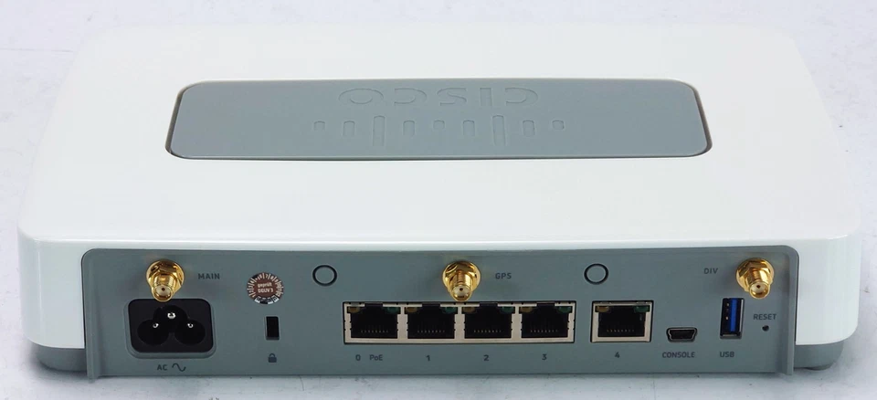 Cisco vEdge 100M 4G LTE Modem Router 5 Port Gigabit RJ-45 1x PoE vEdge 100M-AC - Bild 3 von 4