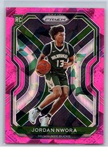 2020-21 Panini Prizm Pink Ice #273 Jordan Nwora Rookie RC Bucks NBA Card. rookie card picture