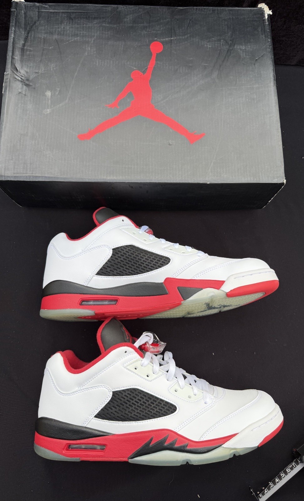 Vintage Nike AIR JORDAN 5 White & Fire Red Retro Men’s Size 13 Brand New! In Box thumbnail 8
