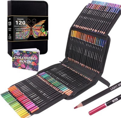 120 Farbstifte Reißverschluss Set perfekt zum Zeichnen, 120 Stück (1er Pack) 
