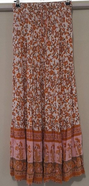 Miracle Size 8 Long Floral Boho Gypsy Maxi Skirt 