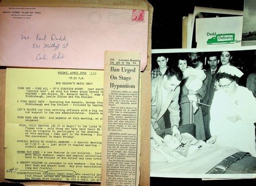 Earl Dodd Magician Hypnotist 1950s Magic Contracts Photos Ohio Magic Club