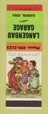 Matchbook Cover - Langenbau Garage Garwin IA Hillbilly SAMPLE