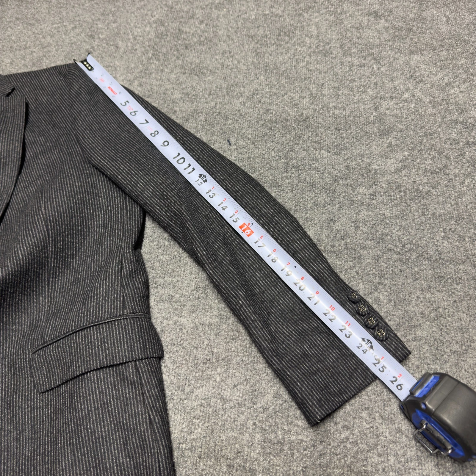 Officine Générale 100% Wool Chalkstripe Jacket Sport Blazer Men EU 50 US 40 Gray image 11