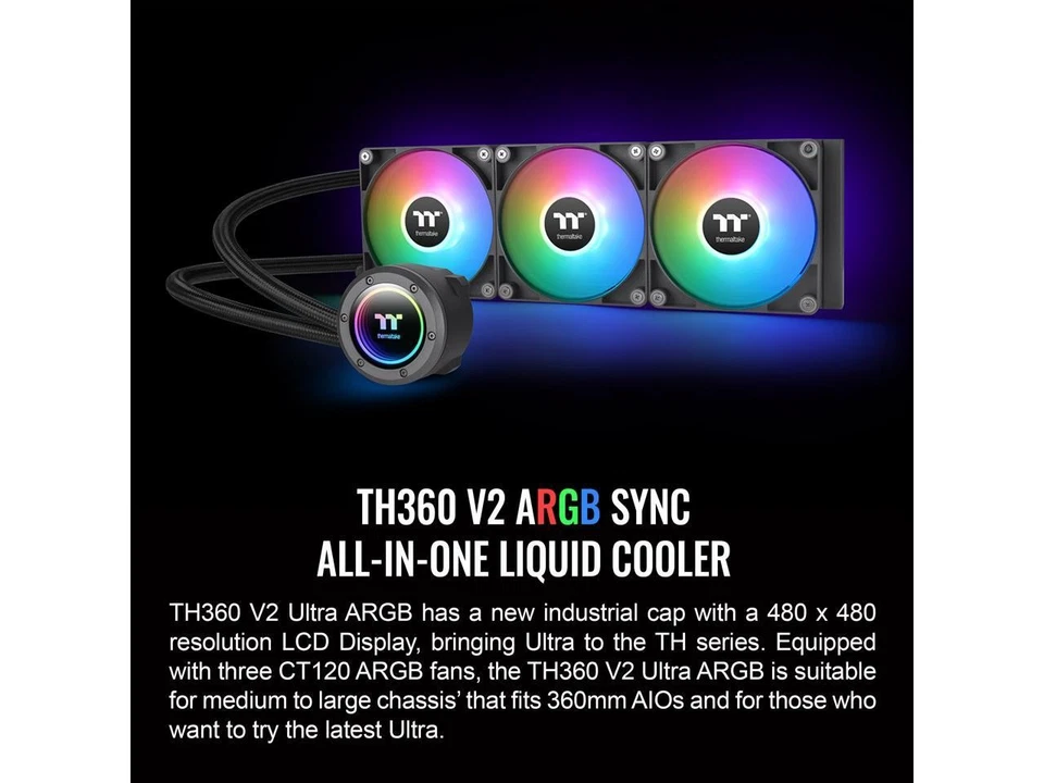 Thermaltake TH360 ARGB Sync V2 CPU Liquid Cooler/AlO Liquid Cooling /Fan - Image 2 of 4