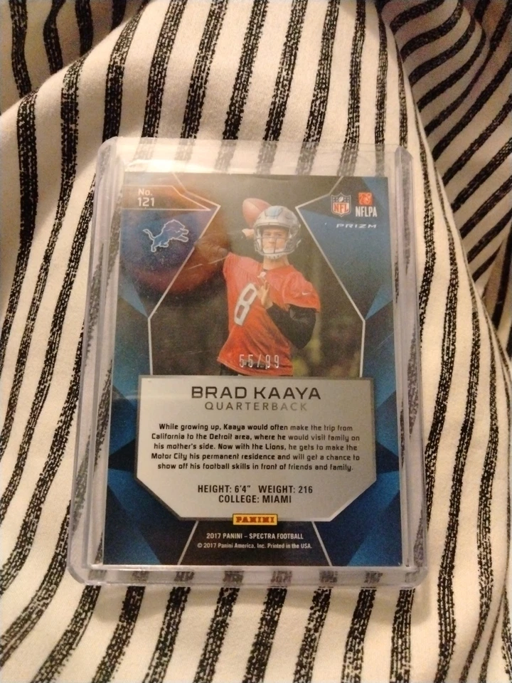 2017 Panini Spectra Rookies /99 Brad Kaaya #121 Rookie RC - Image 2 of 2