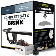 Für RENAULT Grand Scenic III Typ JZ Anhängerkupplung starr +eSatz 7pol uni 09-16